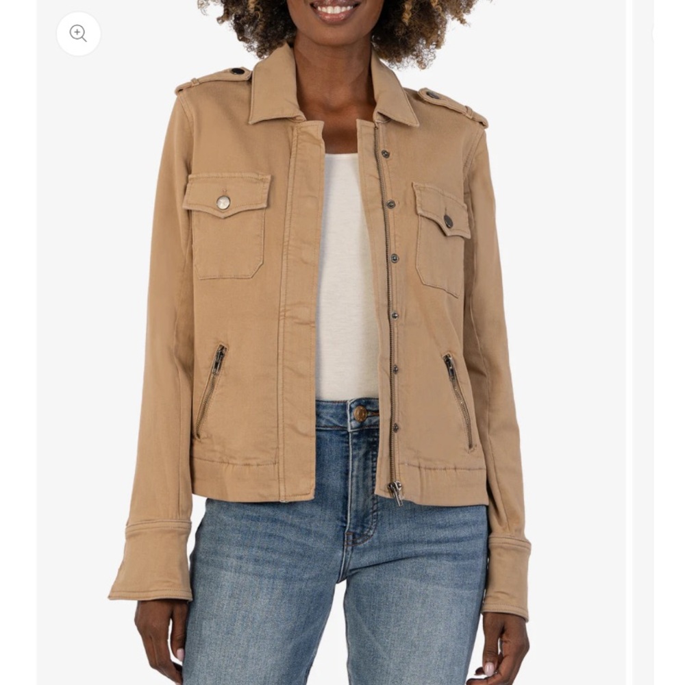 Kut from the Kloth Amanda Denim Jacket NWT Tan Size XS